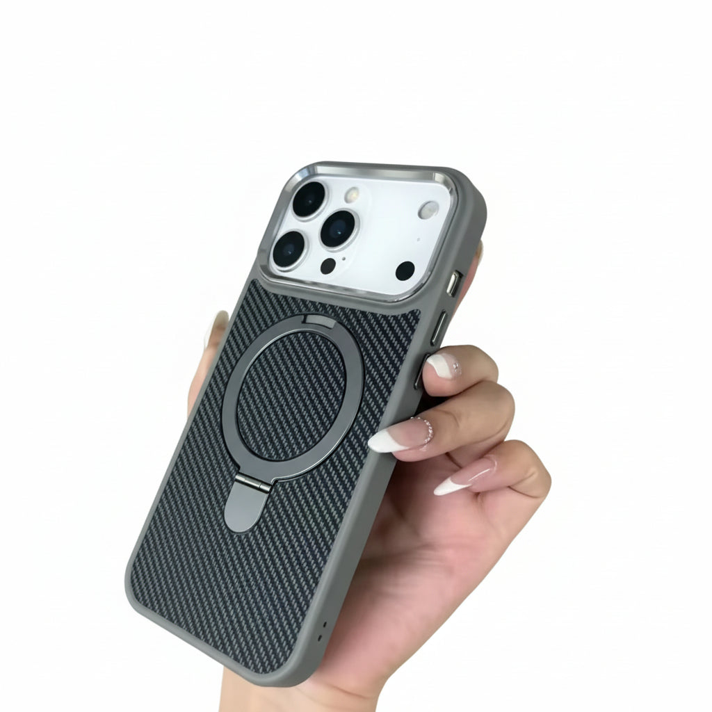 Carcasa magsafe Grey style anillo giratorio soporte , iPhone 17 Pro max